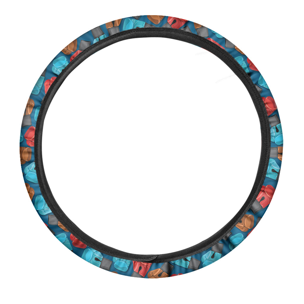 Boxing Gloves Pattern Print Car Steering Wheel Cover