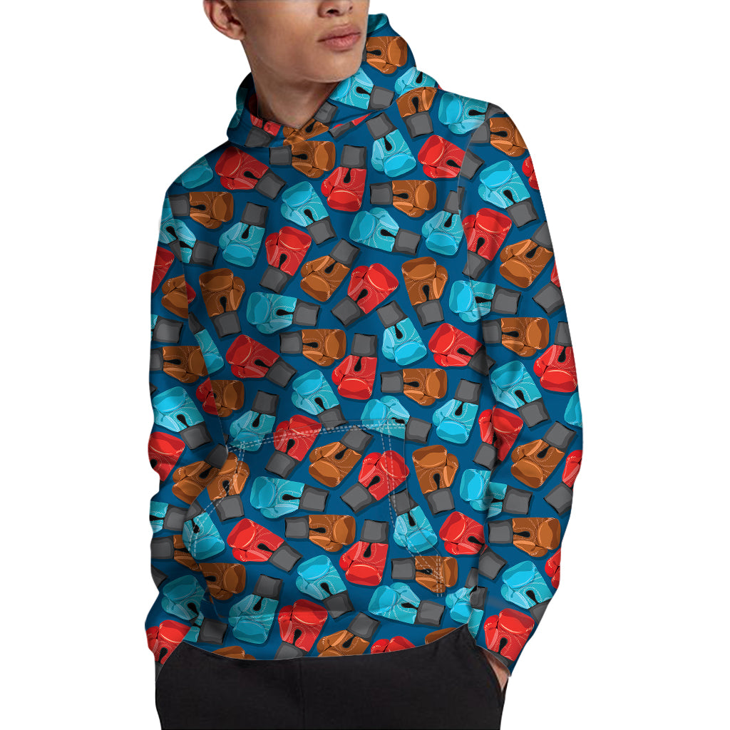 Boxing Gloves Pattern Print Pullover Hoodie
