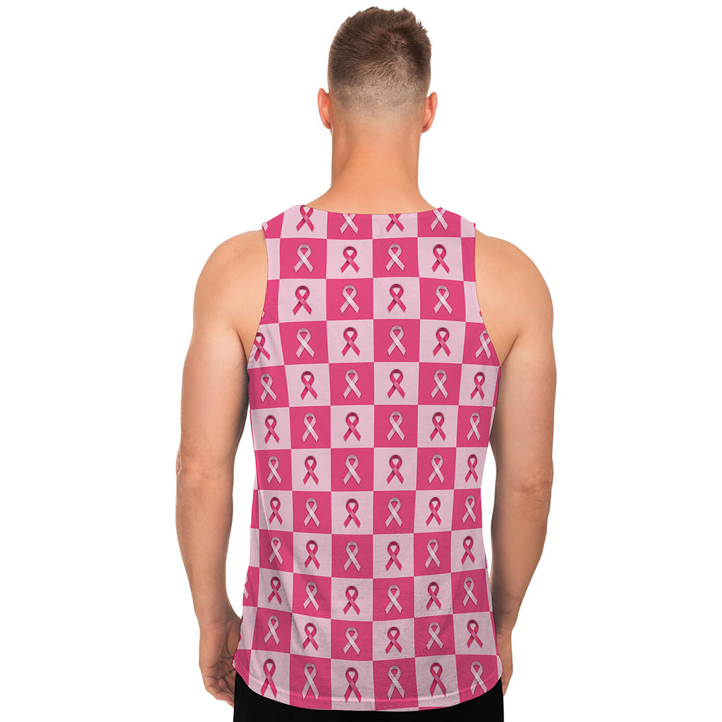 Breast Cancer Awareness Pattern Print Men's Tank Top