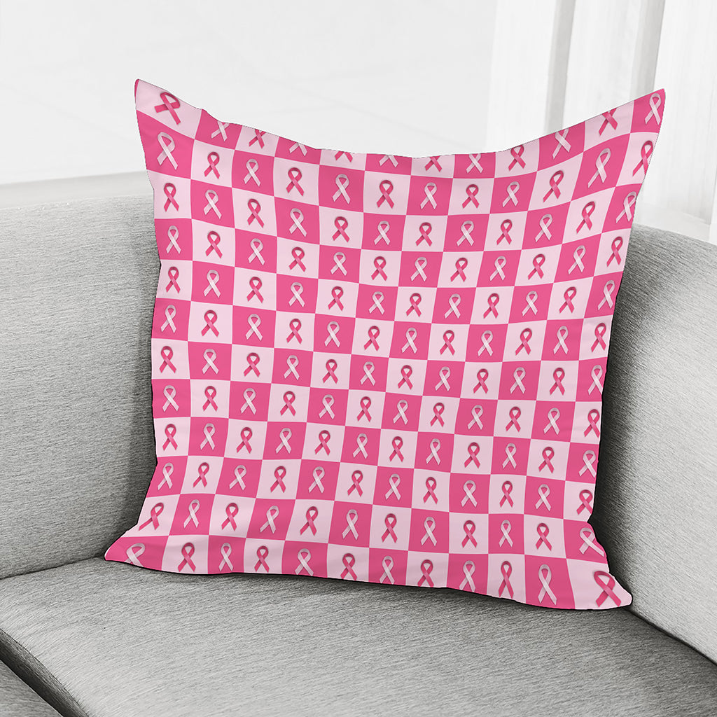 Breast Cancer Awareness Pattern Print Pillow Cover