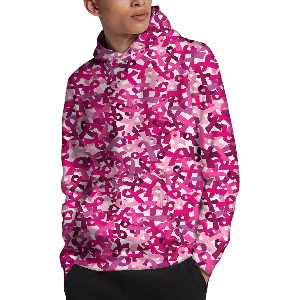 Breast Cancer Awareness Symbol Print Pullover Hoodie