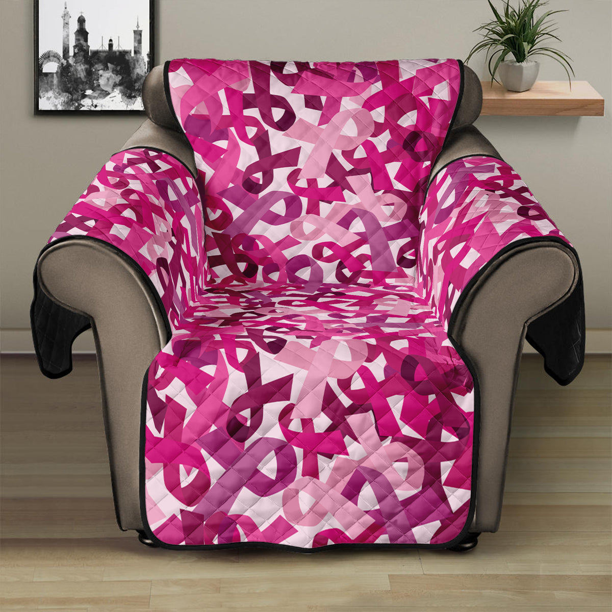 Breast Cancer Awareness Symbol Print Recliner Protector GearFrost