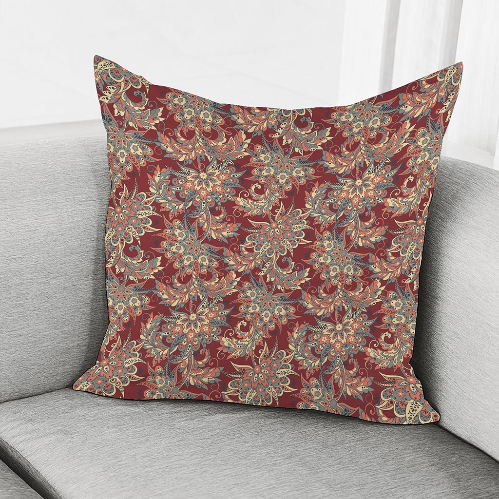 Brick Floral Bohemian Pattern Print Pillow Cover
