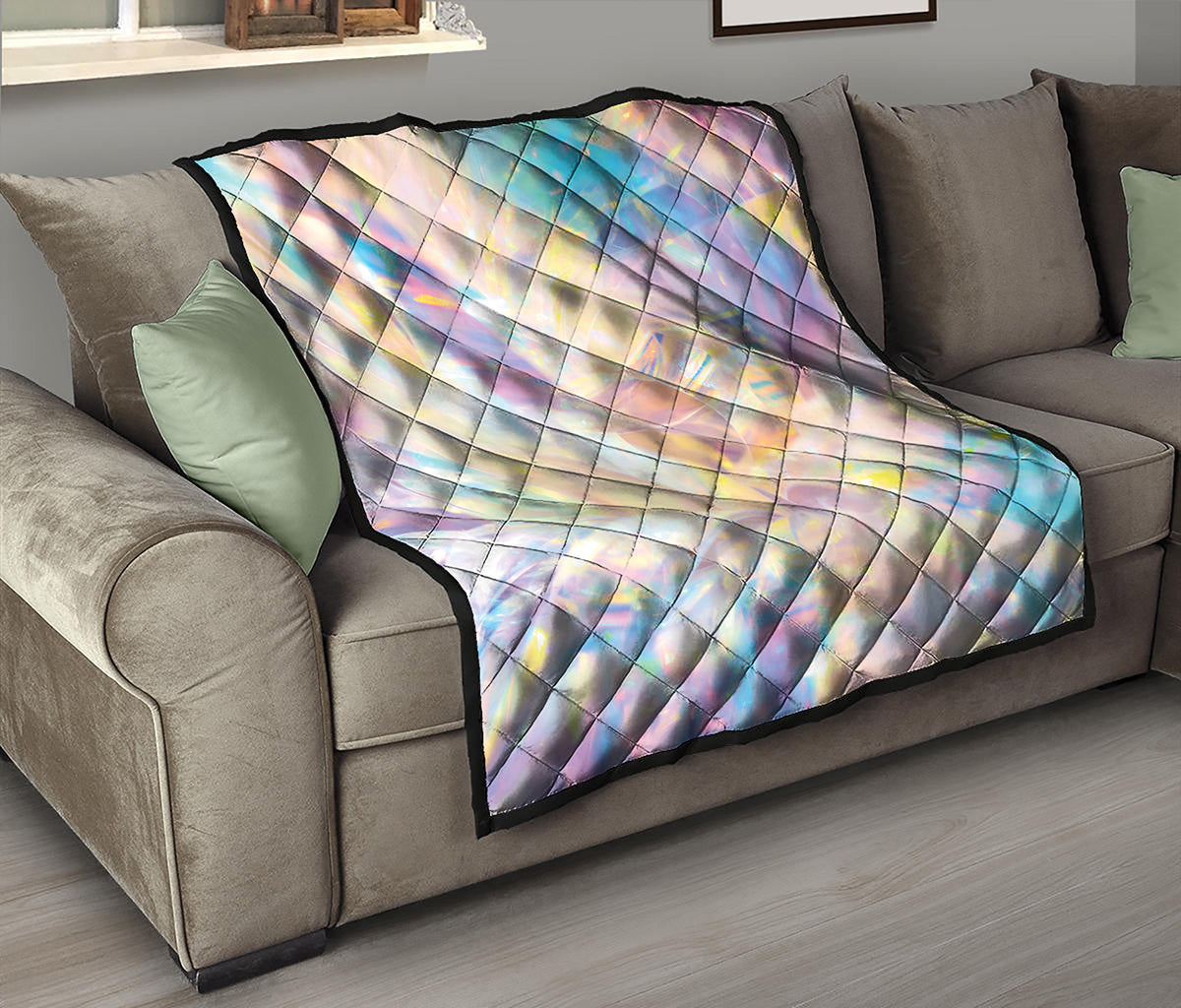 Bright Holographic Print Quilt