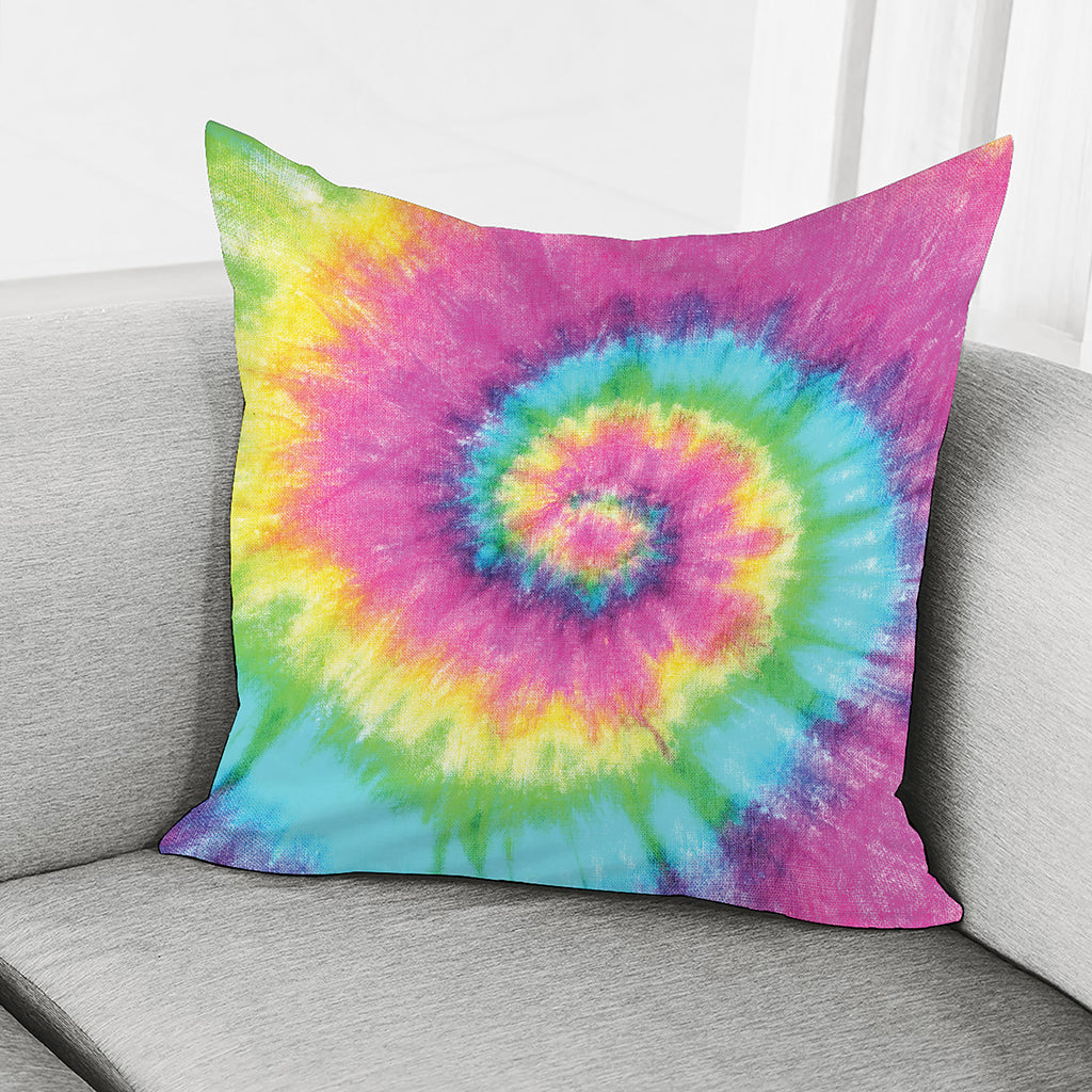 Bright Spiral Tie Dye Print Pillow Cover