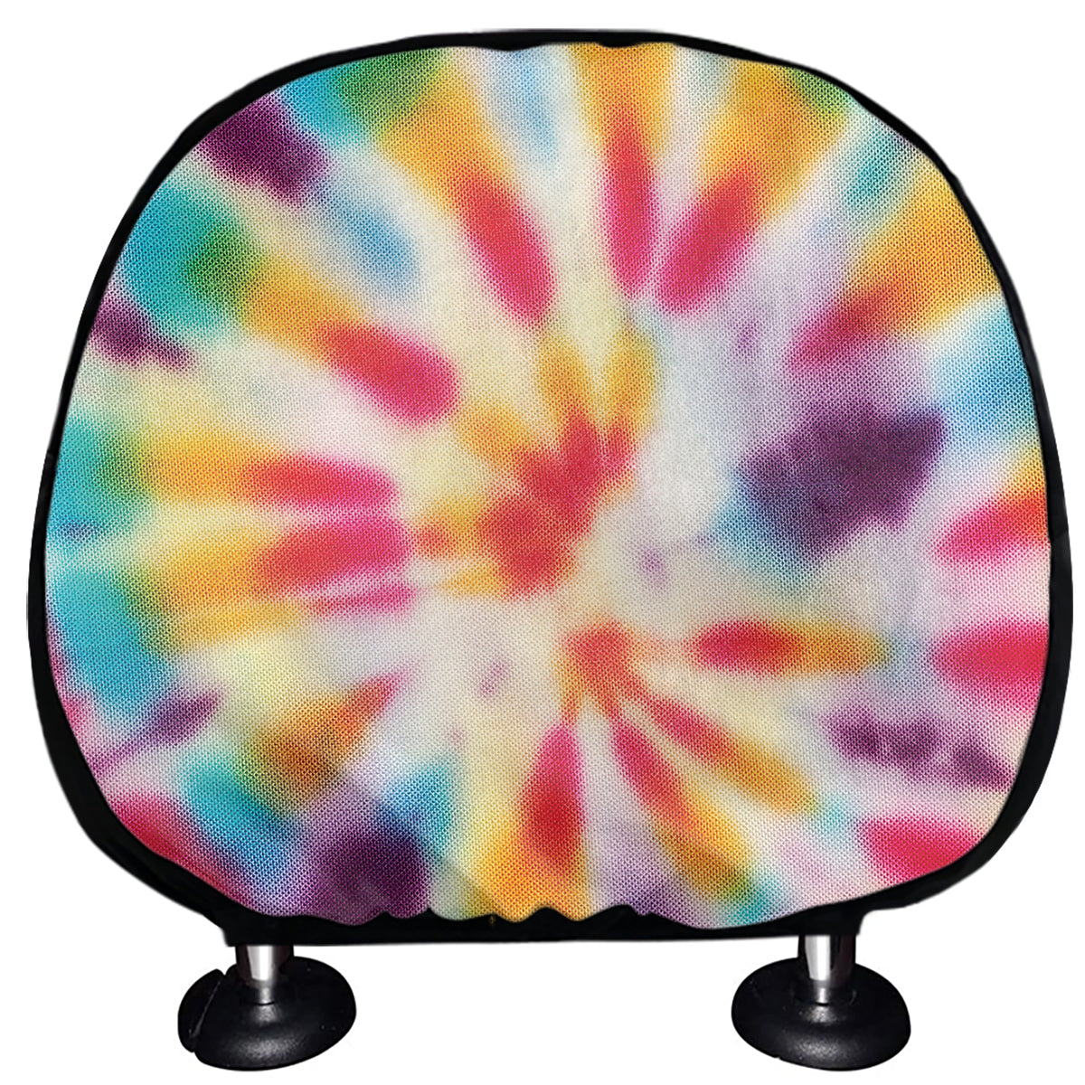 Bright Swirl Tie Dye Print Car Headrest Covers