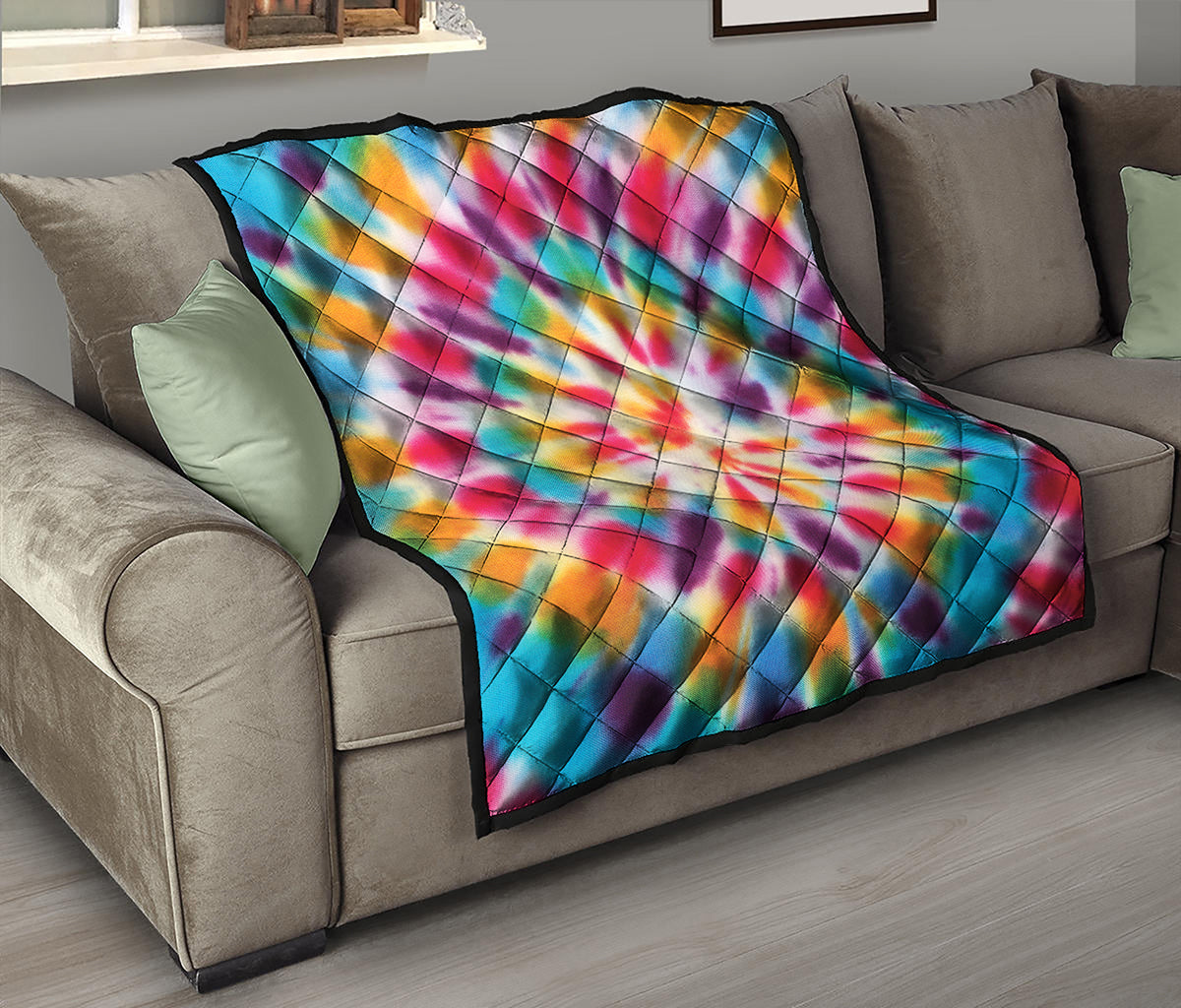 Bright Swirl Tie Dye Print Quilt