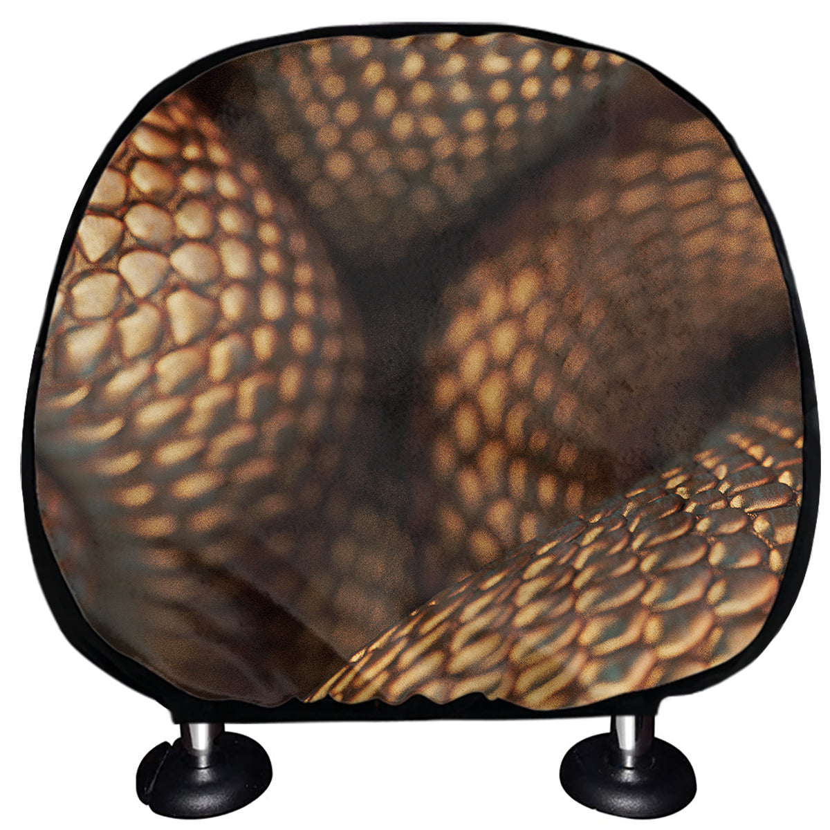 Bronze Snake Print Car Headrest Covers