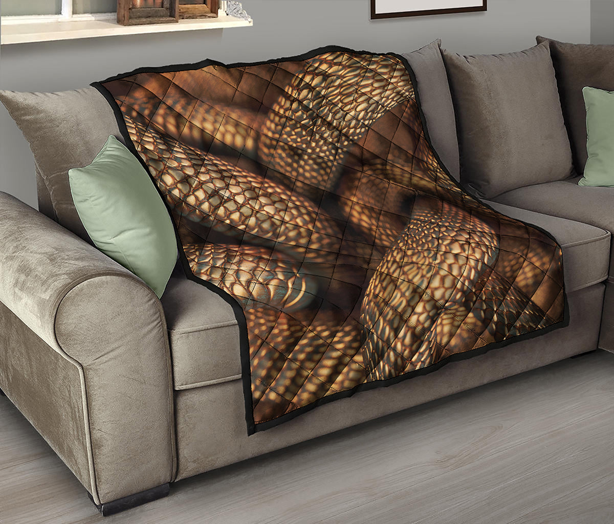 Bronze Snake Print Quilt