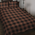Brown And Black Buffalo Check Print Quilt Bed Set