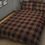 Brown And Black Buffalo Check Print Quilt Bed Set