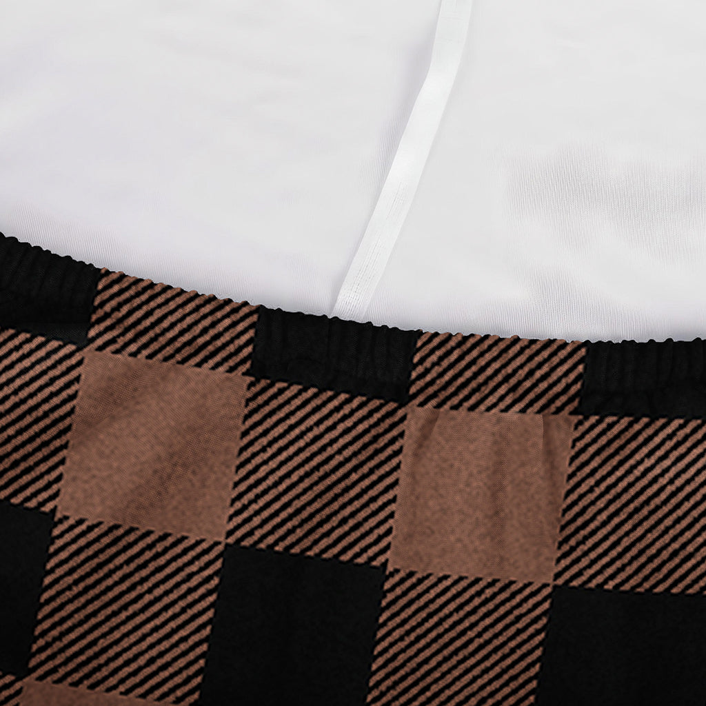Brown And Black Buffalo Check Print Sofa Cover