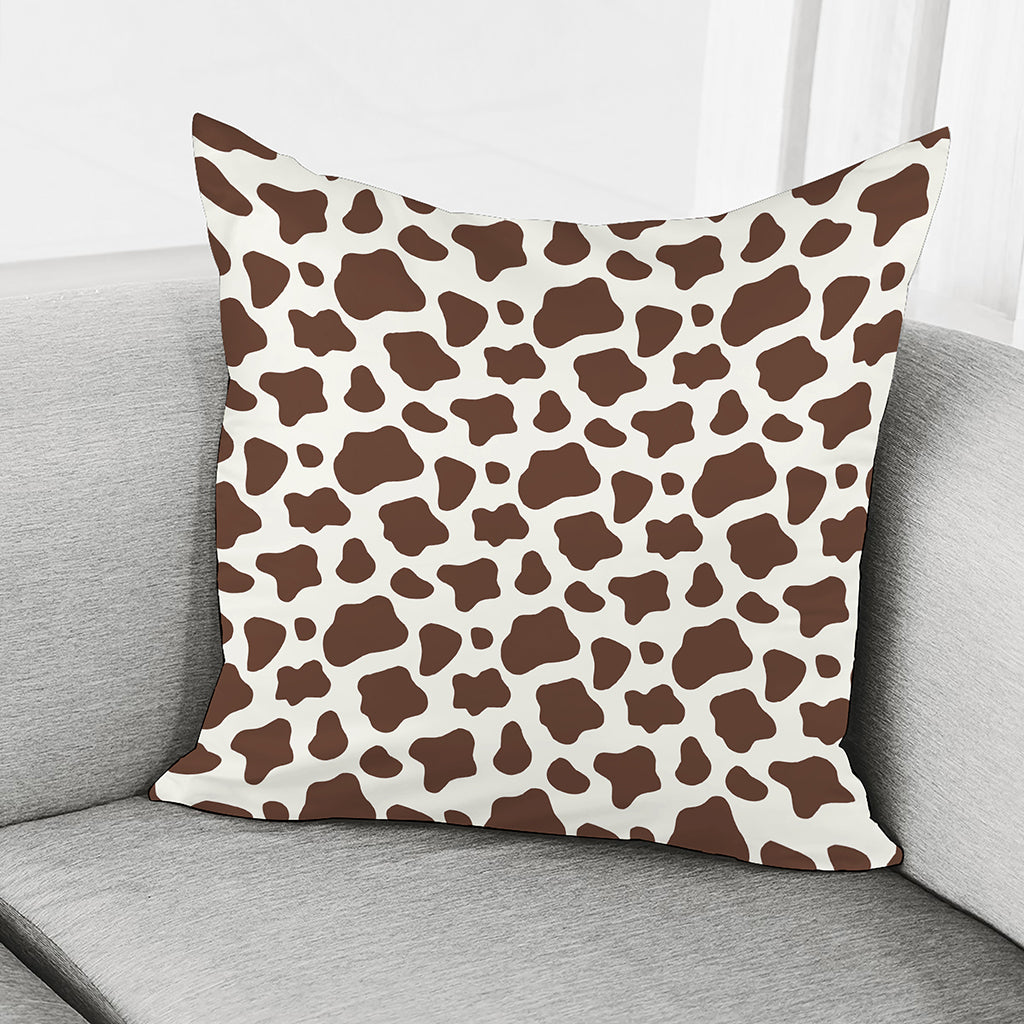 Brown And White Cow Print Pillow Cover
