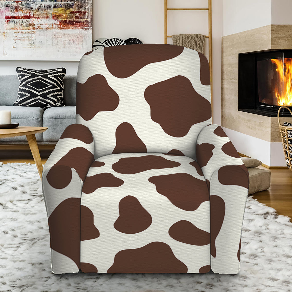 Cow print 2025 chair slipcover