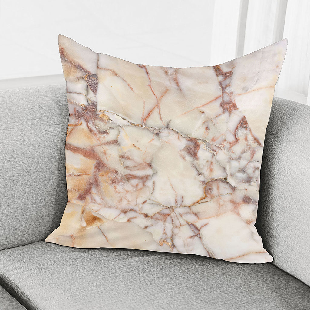 Brown Beige Marble Print Pillow Cover