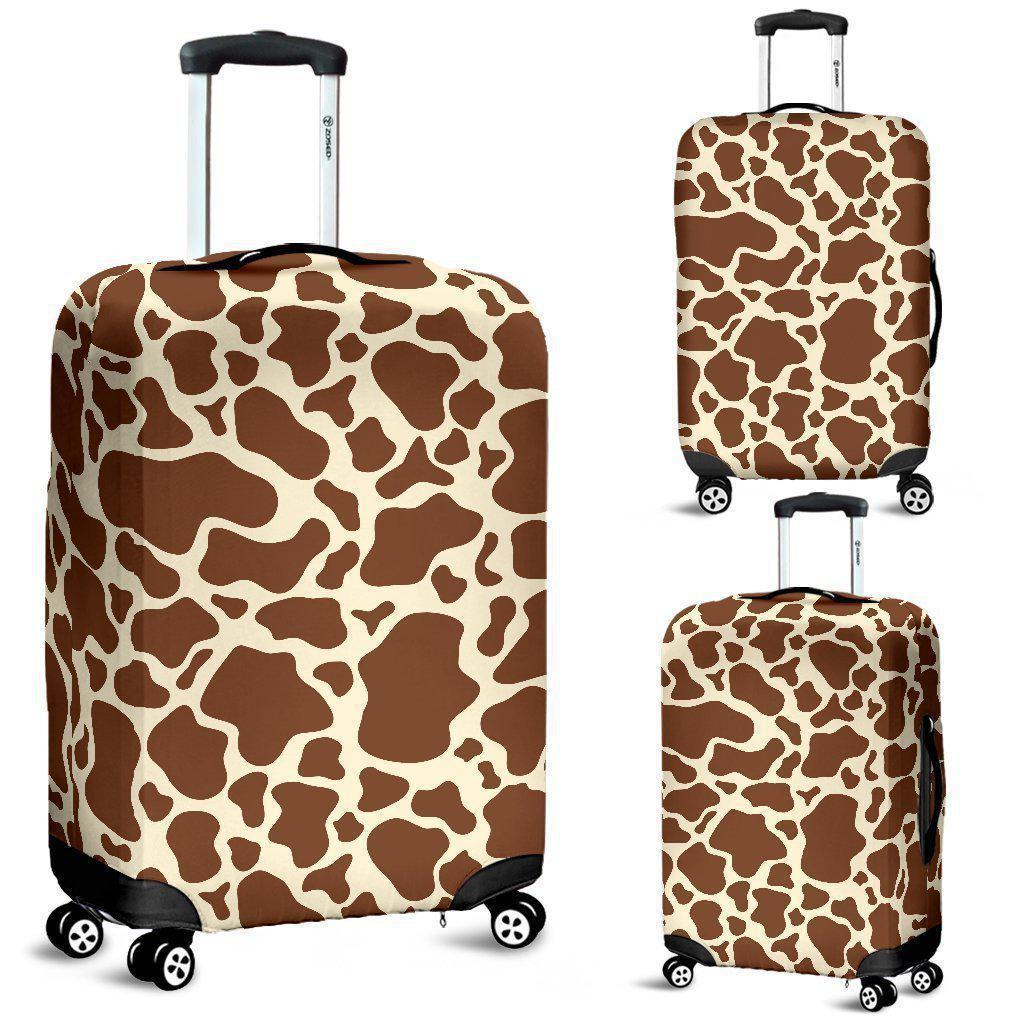 Brown Cow Print Luggage Cover GearFrost