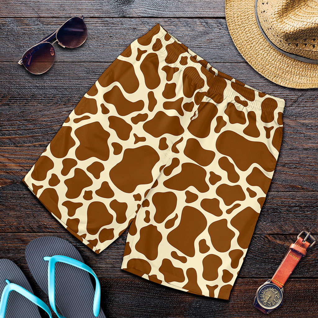 Brown Cow Print Men's Shorts