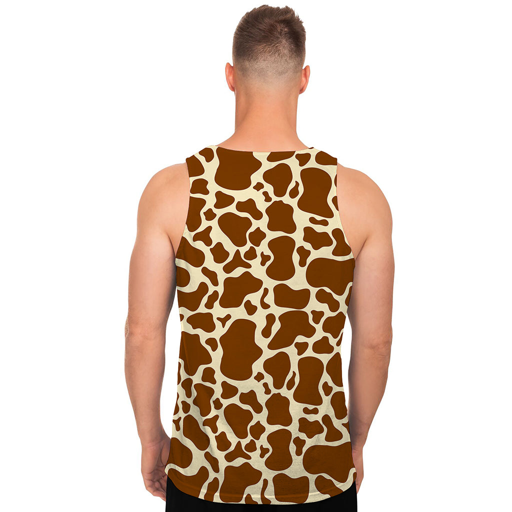 Brown Cow Print Men's Tank Top