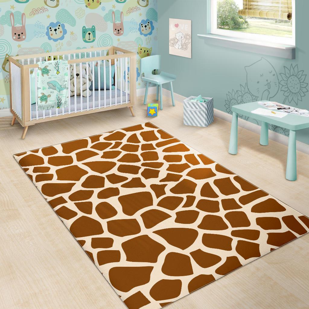 Brown Giraffe Pattern Print Area Rug GearFrost