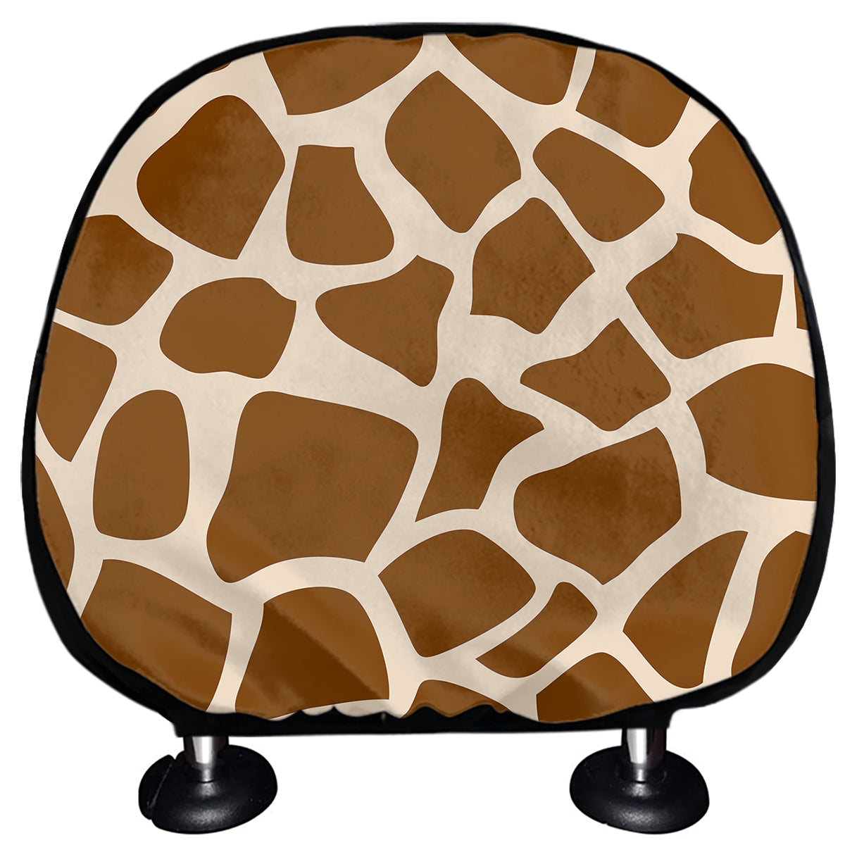 Brown Giraffe Pattern Print Car Headrest Covers