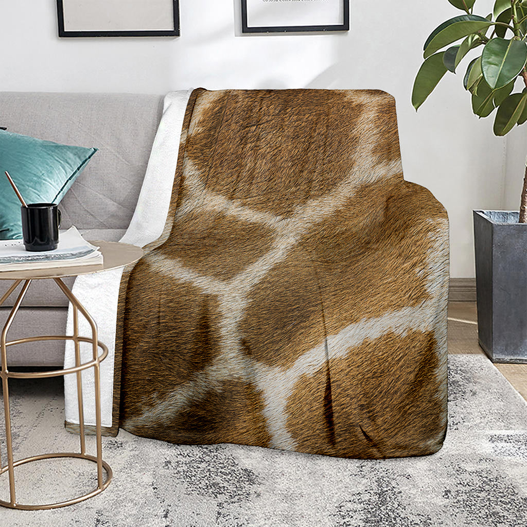 Brown Giraffe Print Blanket