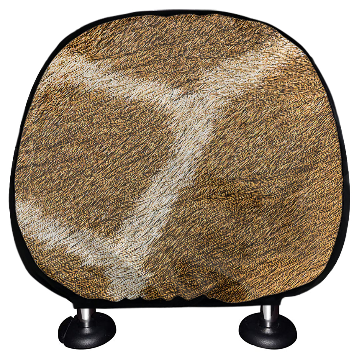 Brown Giraffe Print Car Headrest Covers