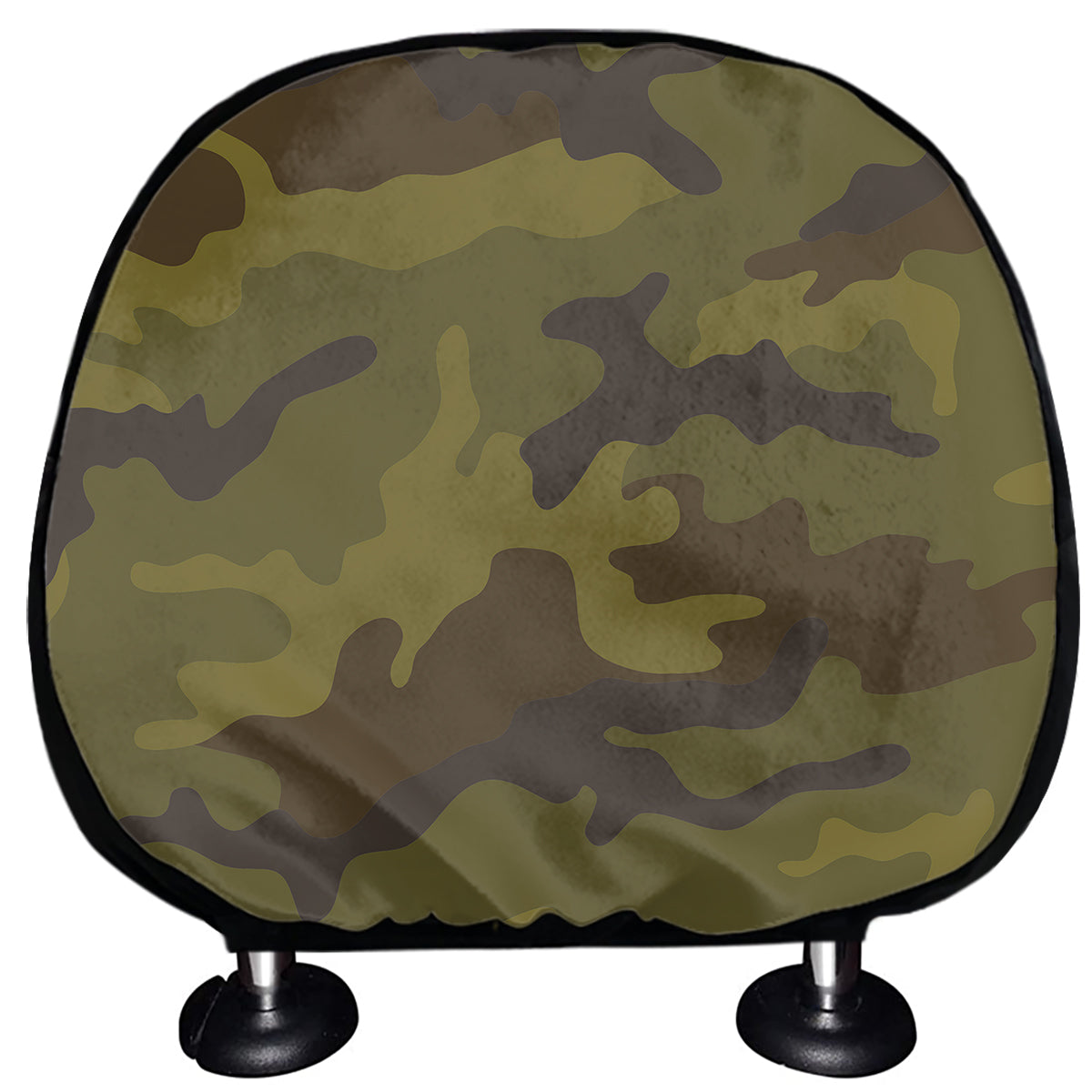 Brown Green Camouflage Print Car Headrest Covers