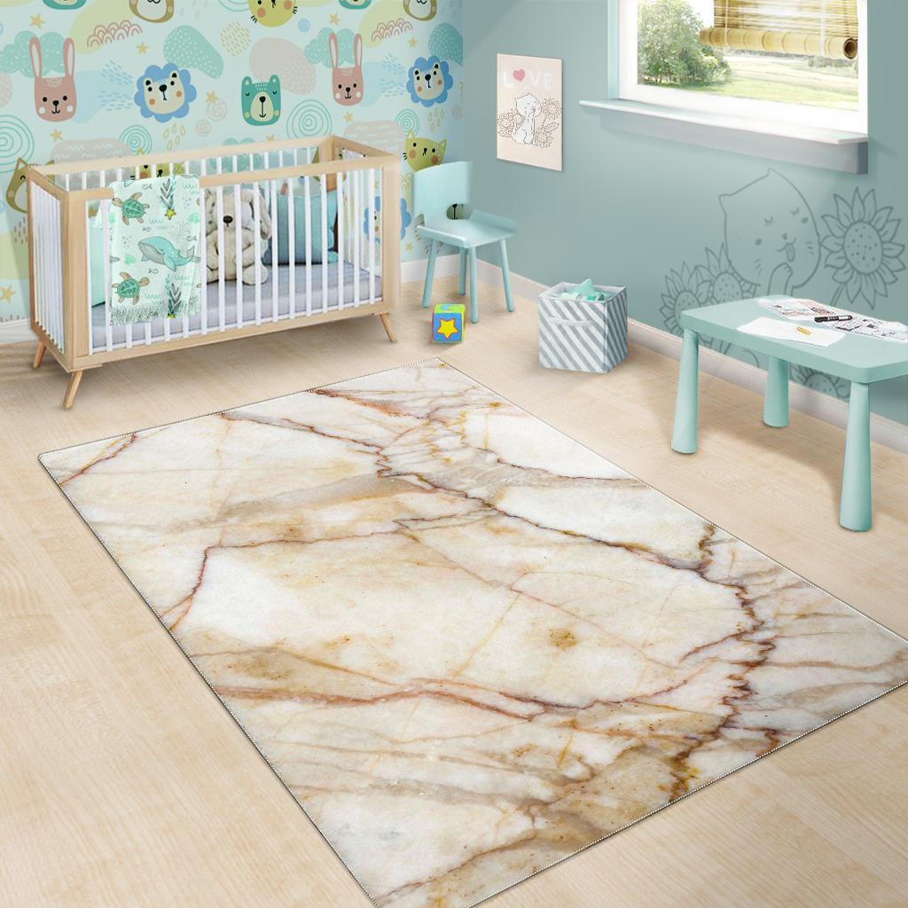 Brown Marble Print Area Rug GearFrost