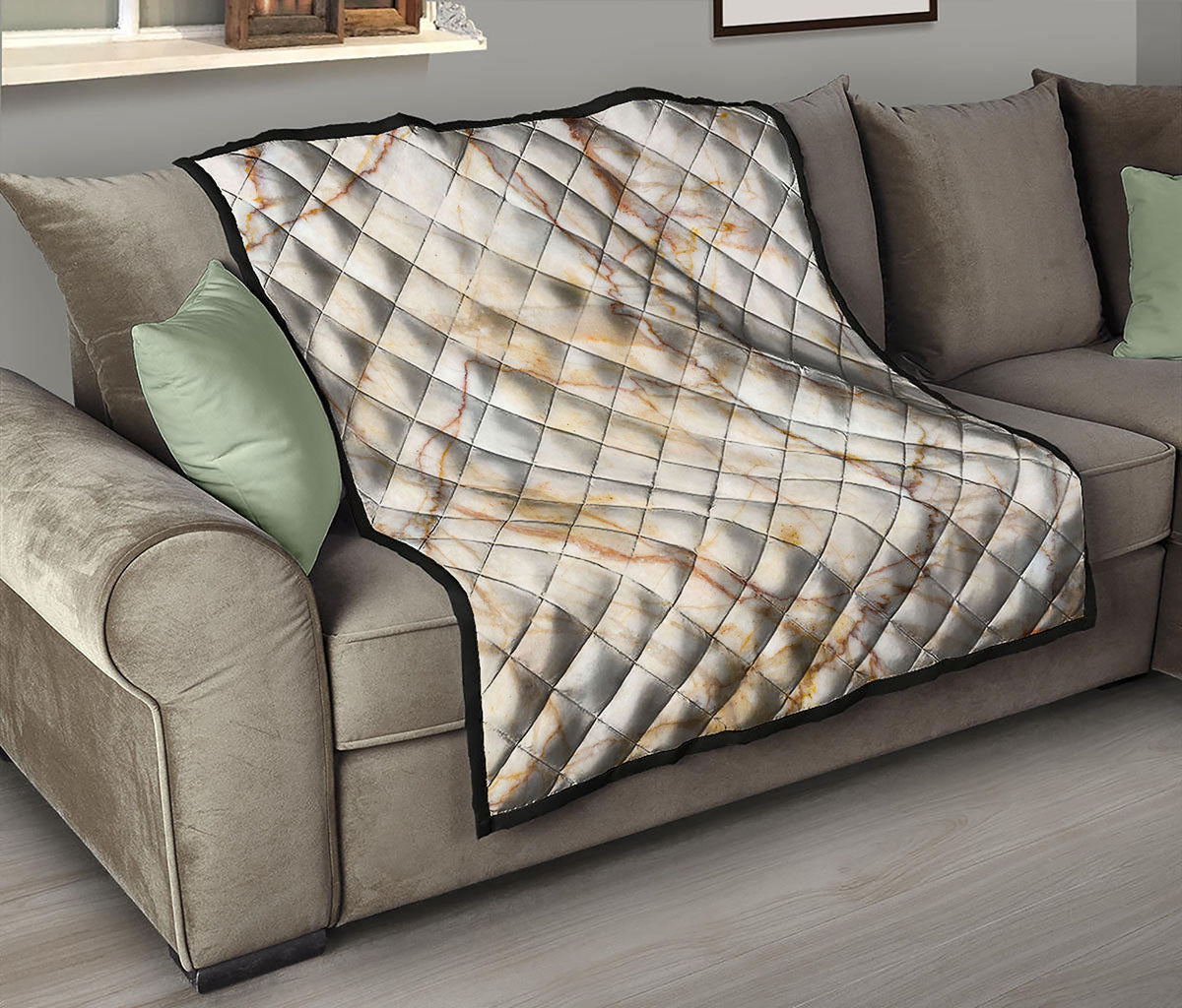 Brown Marble Print Quilt