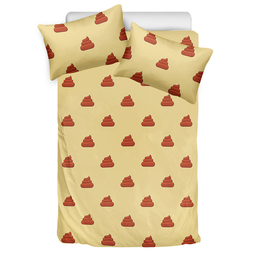 Brown Poop Pattern Print Duvet Cover Bedding Set