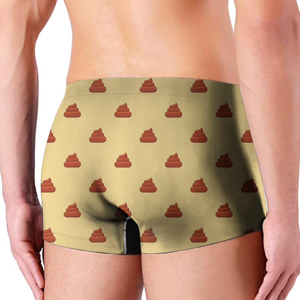 Brown Poop Pattern Print Men's Boxer Briefs