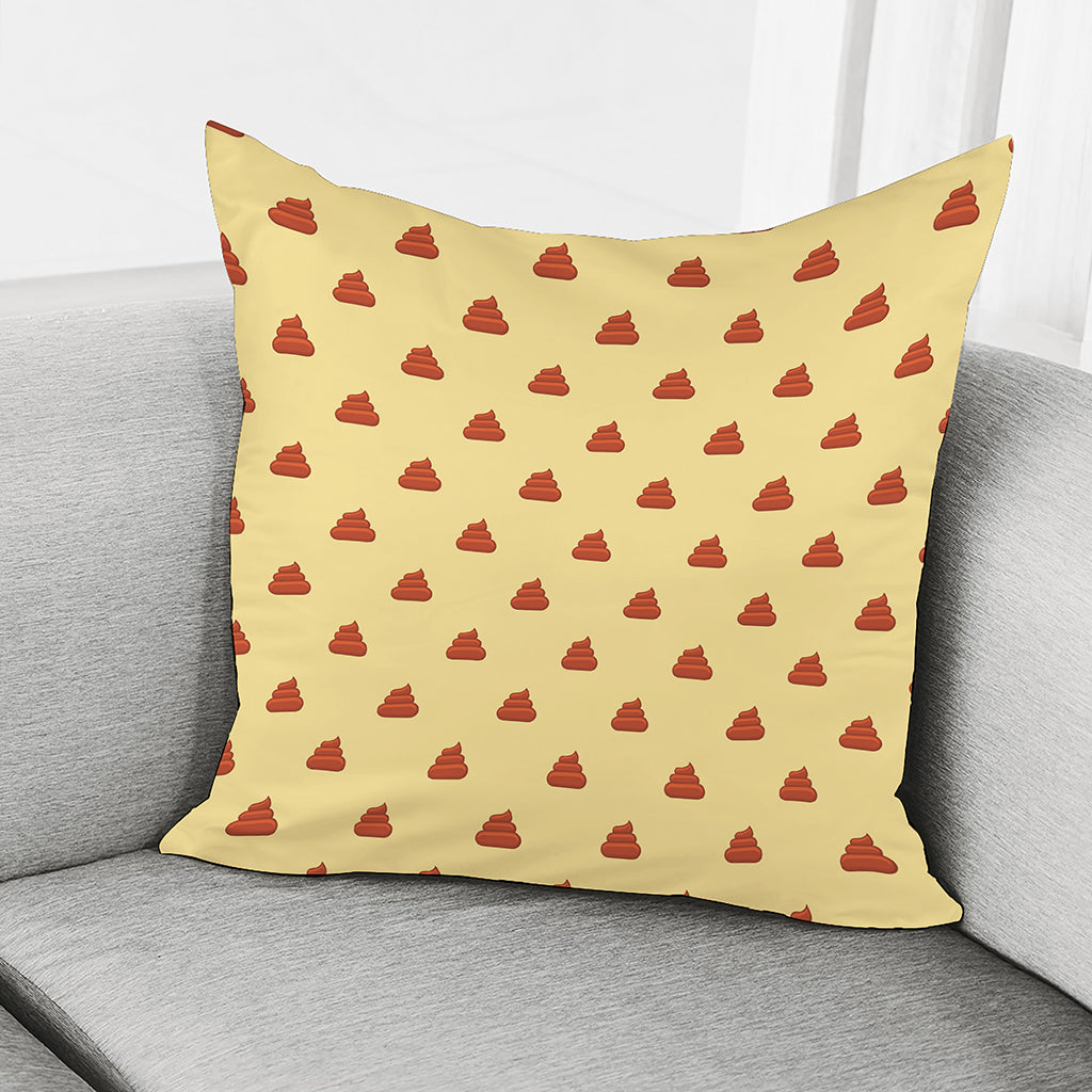 Brown Poop Pattern Print Pillow Cover