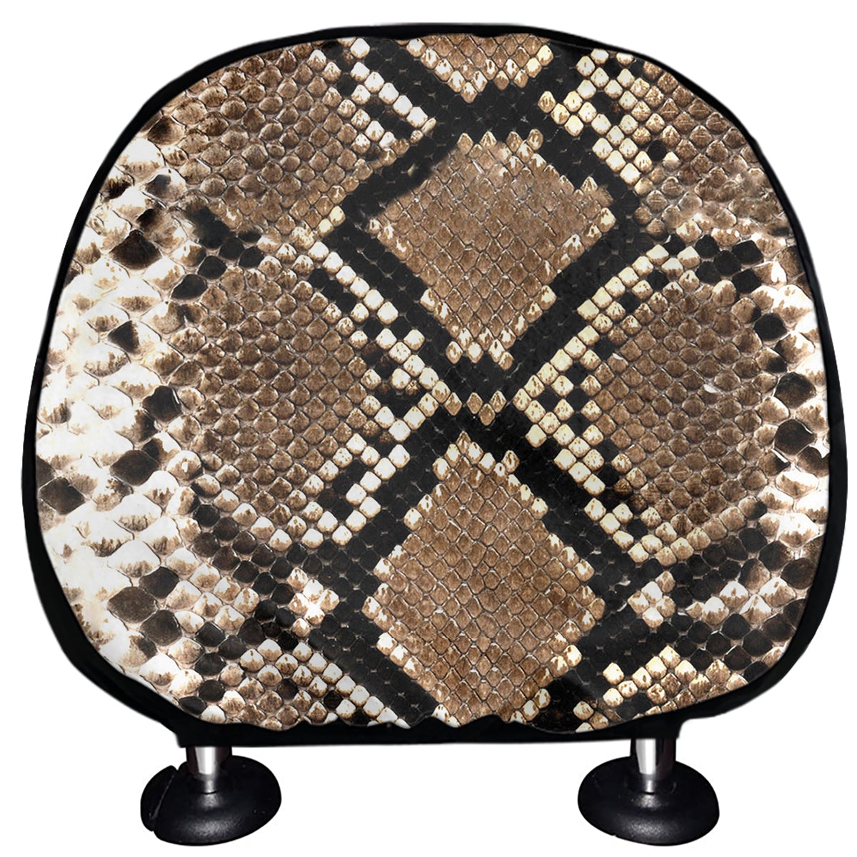 Brown Python Snakeskin Print Car Headrest Covers