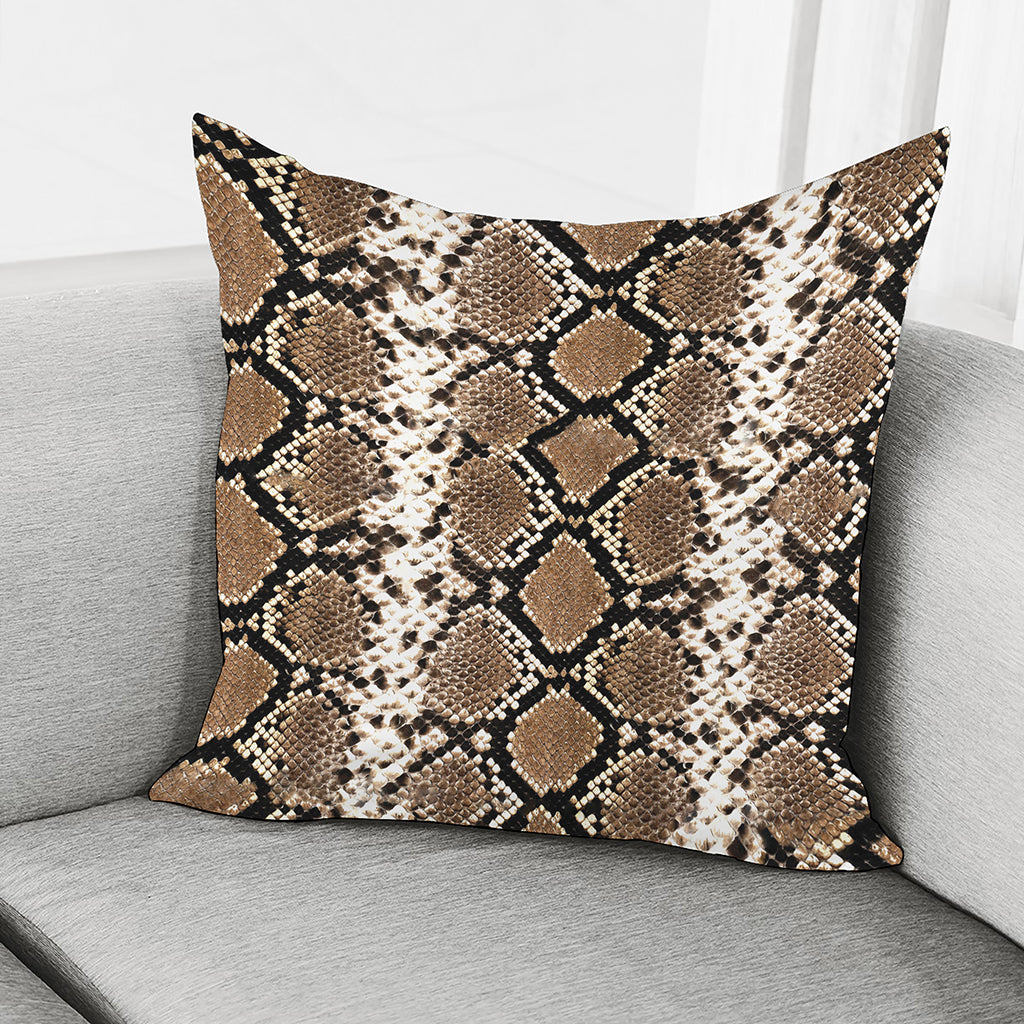Brown Python Snakeskin Print Pillow Cover