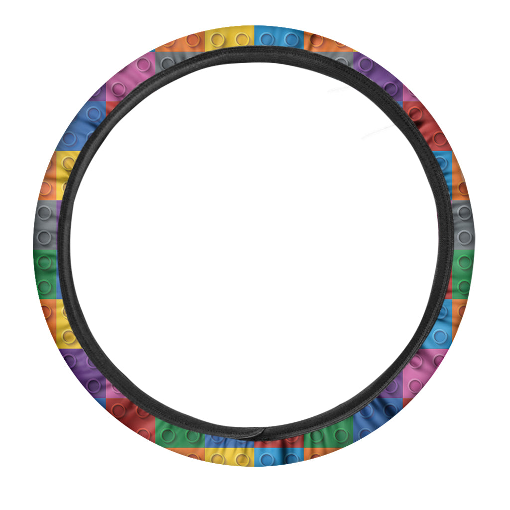 Building Blocks Toy Pattern Print Car Steering Wheel Cover