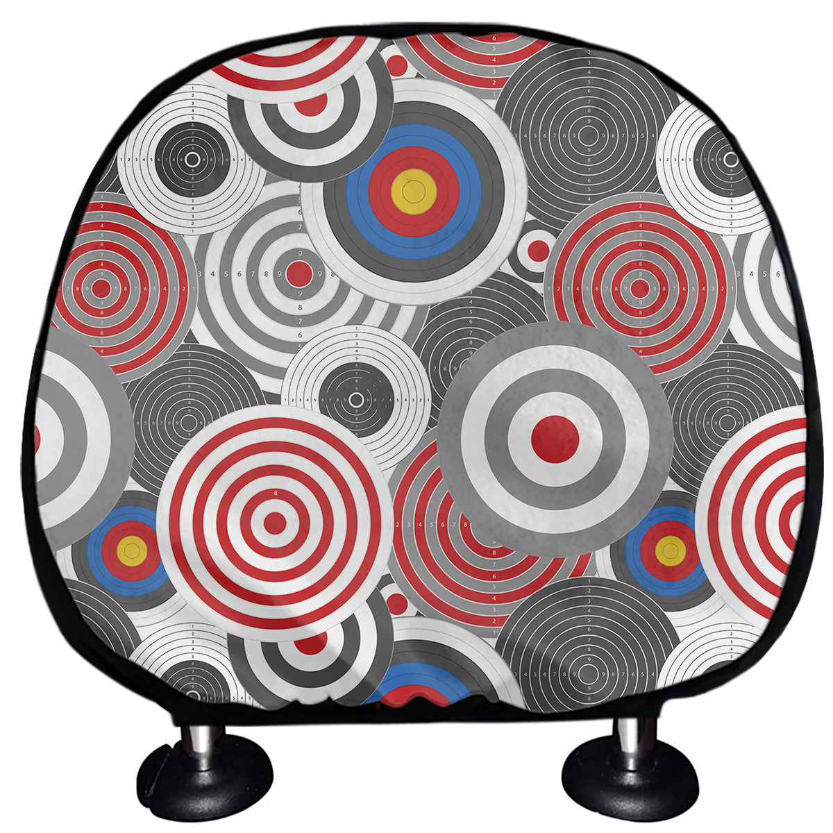 Bullseye Target Pattern Print Car Headrest Covers