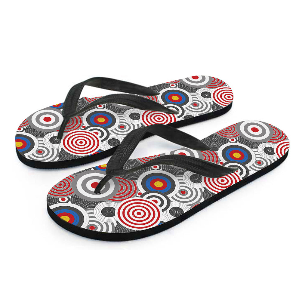 Bullseye Target Pattern Print Flip Flops
