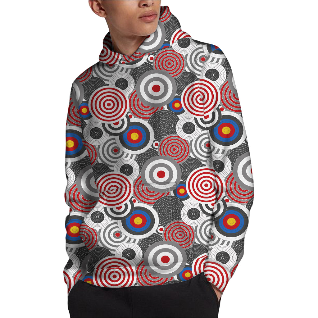 Bullseye Target Pattern Print Pullover Hoodie