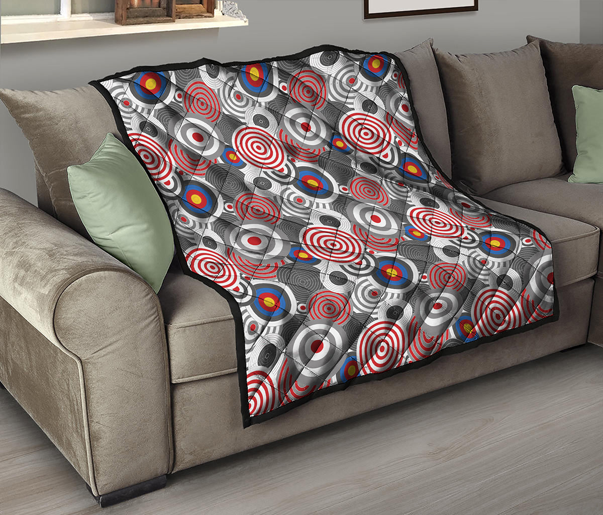 Bullseye Target Pattern Print Quilt