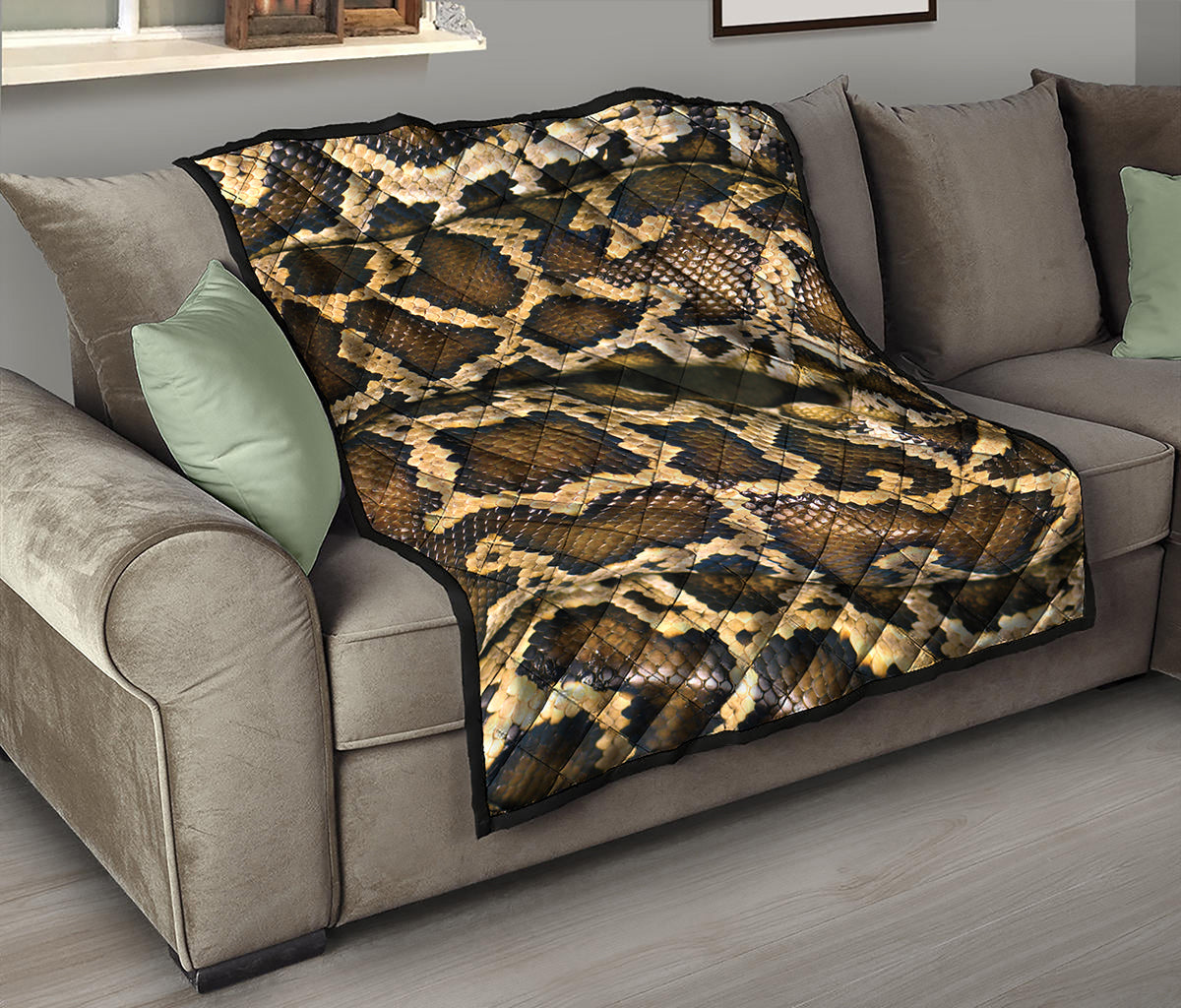 Burmese Python Snake Print Quilt