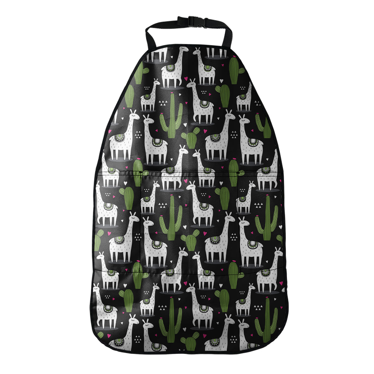 Cactus And Llama Pattern Print Car Seat Organizers