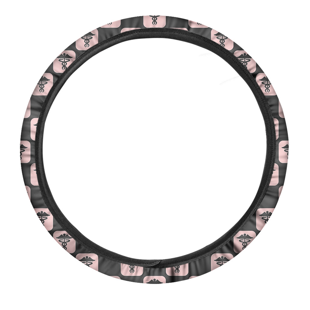 Caduceus Pattern Print Car Steering Wheel Cover