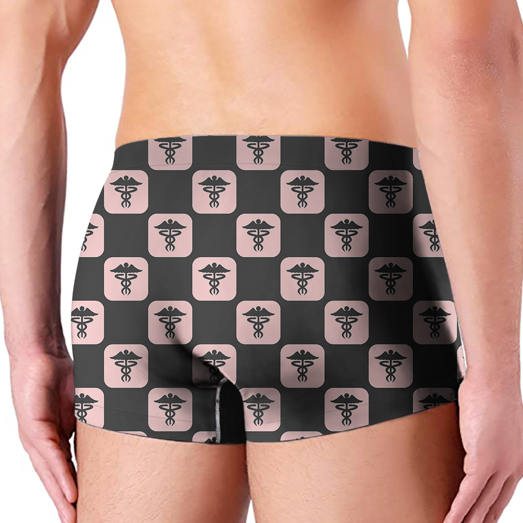 Caduceus Pattern Print Men's Boxer Briefs