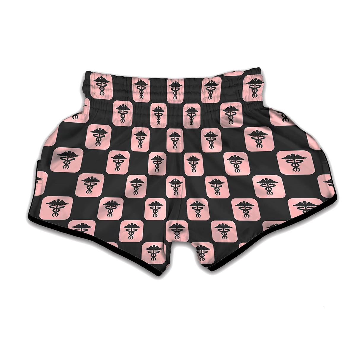 Caduceus Pattern Print Muay Thai Boxing Shorts