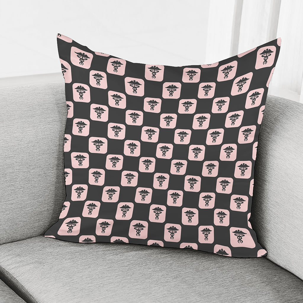 Caduceus Pattern Print Pillow Cover