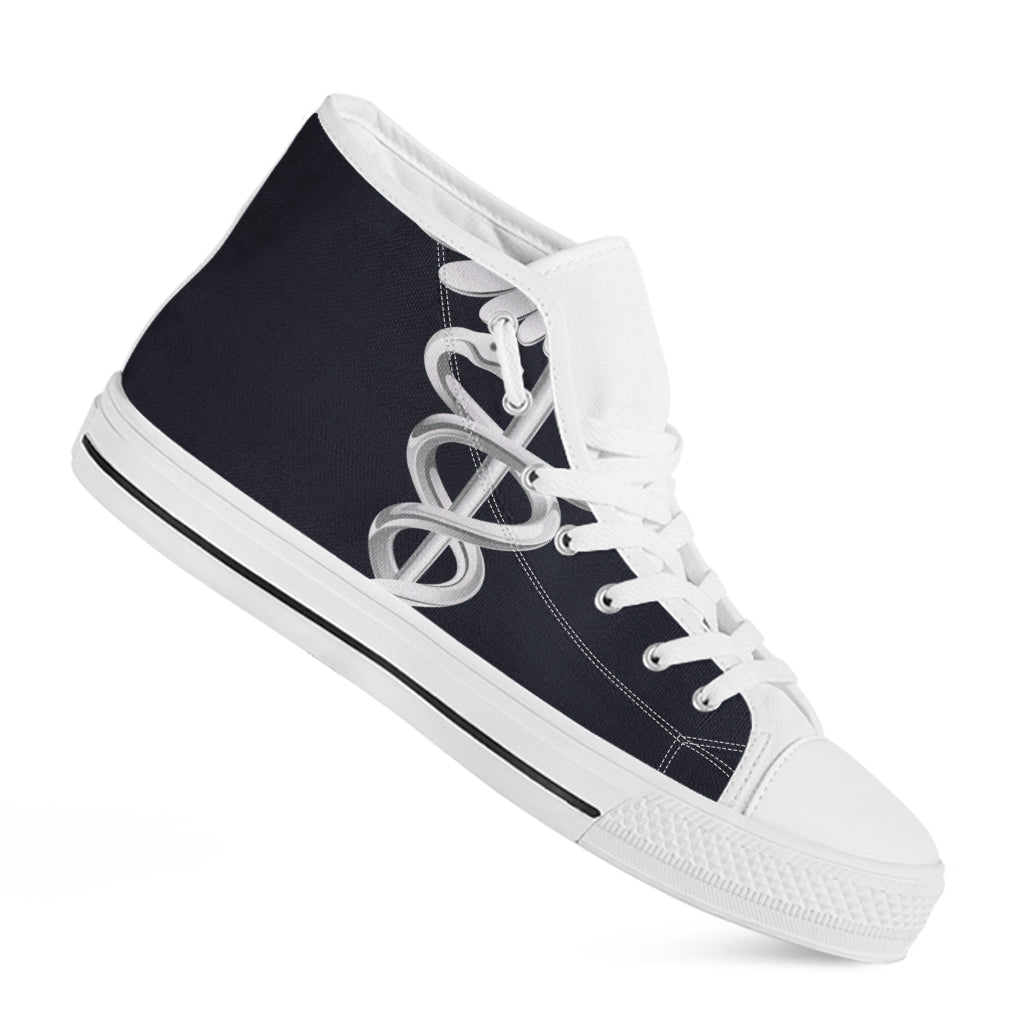 Caduceus Symbol Of Medicine Print White High Top Shoes