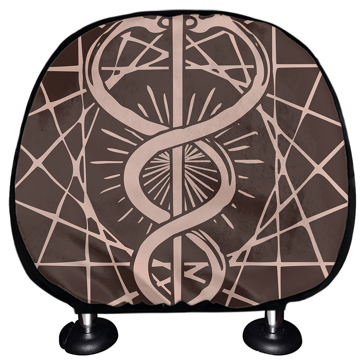 Caduceus Symbol Print Car Headrest Covers