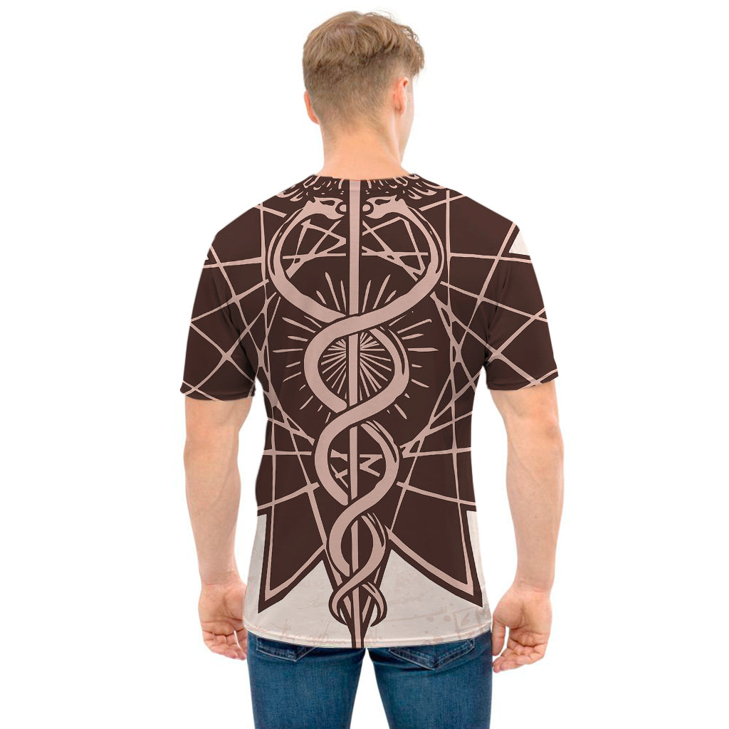 Caduceus Symbol Print Men's T-Shirt