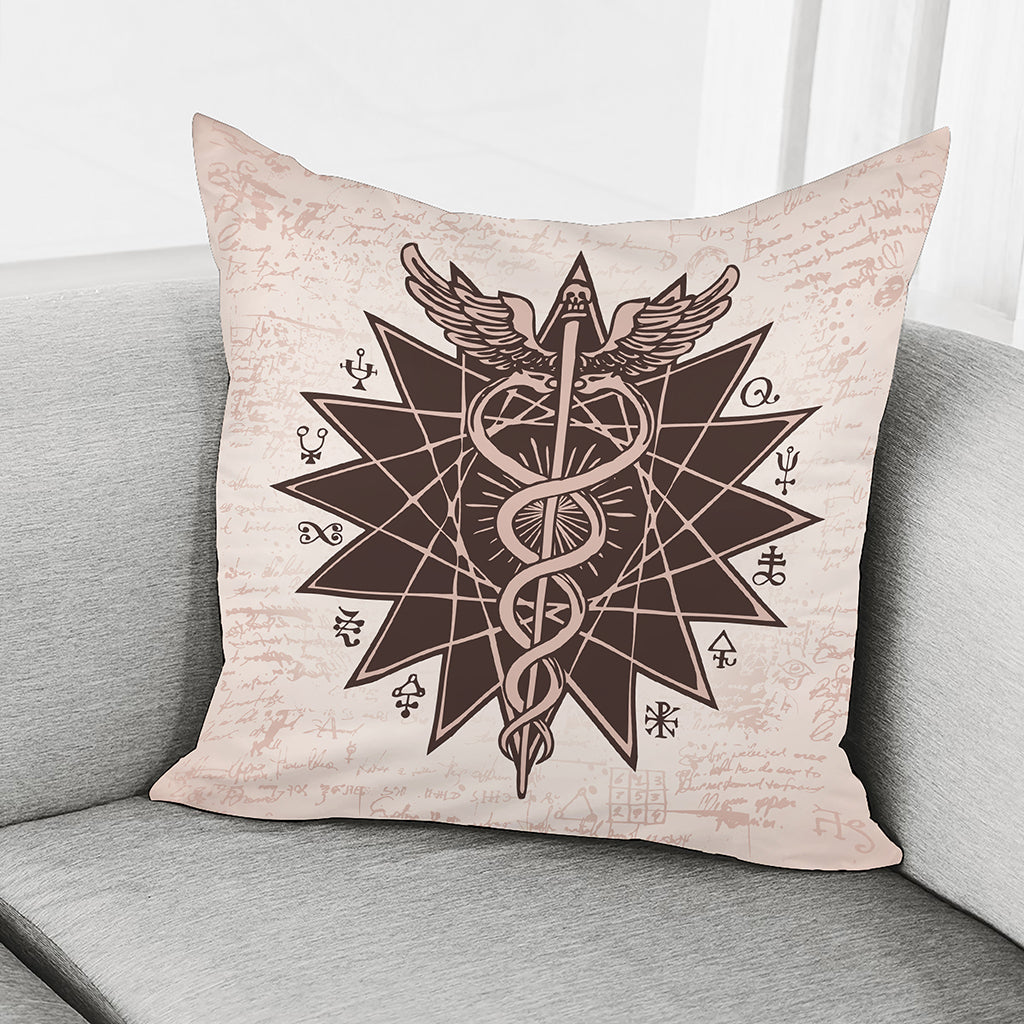 Caduceus Symbol Print Pillow Cover