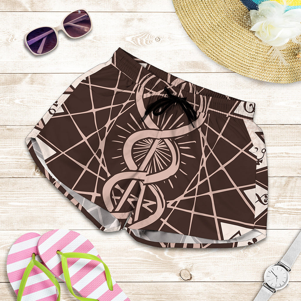 Caduceus Symbol Print Women's Shorts
